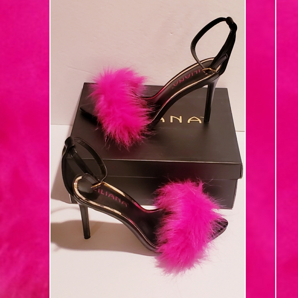 Open Toe Feathered Sandals - Picture 4 of 8